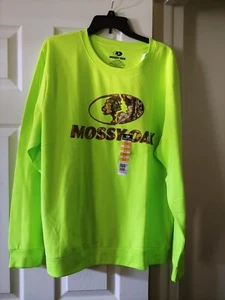 New Mossy Oaks Men's 2XL Bright Green Long Sleeve Sweatshirt - Picture 1 of 4