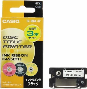 Casio TR-18BK-3P Schwarz Tintenband Disc Titel Drucker (3er Set) - Bild 1 von 1