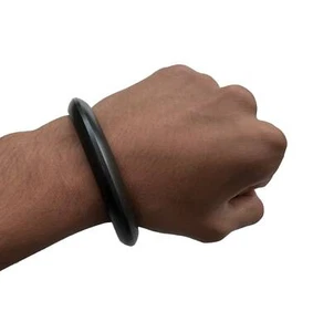 Brazalete Sarbloh Kara Negro Hierro Puro Sikh Un Borde Kada Singh Kaur Khalsa OF10 - Imagen 1 de 10