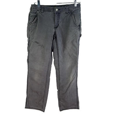 Pantalones de lona carpintero rectos calce original Carhartt para mujer talla 4S gris 30X29 Foto 1 de 4