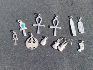 Lote de 10 joyas egipcias de plata maciza - Imagen 1 de 11