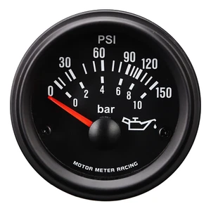 Medidor de presión de aceite eléctrico VD 52 mm 0 ~ 10 BAR/0 ~ 150 PSI bisel blanco LED negro - Imagen 1 de 5