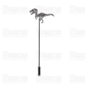 MENS' dinosaur LAPEL PIN stick brooch RAPTOR tyrannosaurus t rex skeleton UK - Picture 1 of 4