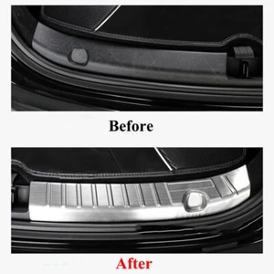 Par de cubiertas de umbral de placa de matrícula trasera plateadas para Tesla Model Y - Imagen 1 de 3
