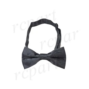 New KID BOY'S Polyester paisley Pre-tied Bow tie charcoal gray formal wedding - Picture 1 of 2