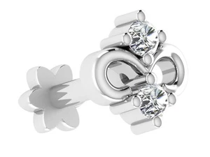 925 Sterling Silver 0.03Ct Natural Diamond Nose pin Jewellery - Picture 1 of 5