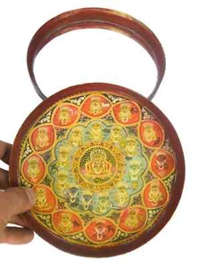 Hand Painted Real Gold Work Sidha Chakra Gatta Ji Brass Décor Holy Box G23-205 - Photo 1/4