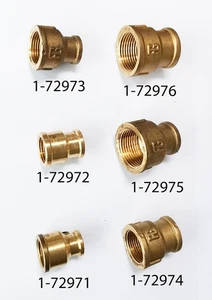 Brass threaded sockets, reducing - sizes from 1/2" x 1/4"bsp up to 1" x 3/4"bsp - Picture 1 of 1