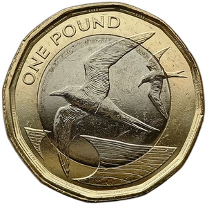 SAINT HELENA & ASCENSION 1 POUND 2022 TERN BIRD HOLOGRAM BIMETALLIC UNC - Picture 1 of 2