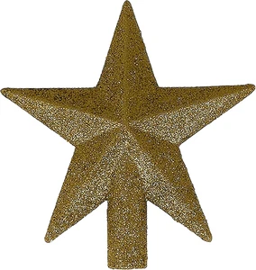 4" Petite Treasures Gold Glitzer Mini Stern Weihnachtsbaum Topper - Unbeleuchtet - Bild 1 von 12