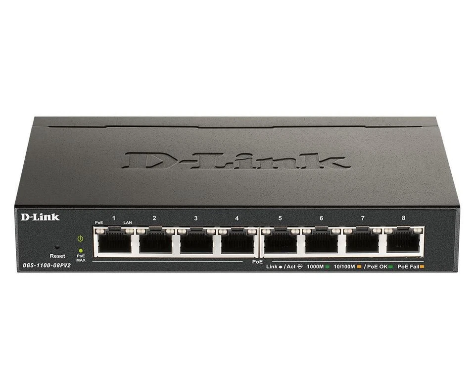 D-Link DGS-1100-08PV2/E 8-Port PoE Gigabit Smart - Image 1 of 1