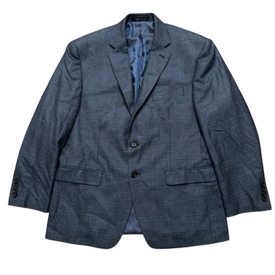 Lauren Ralph Lauren Blazer Jacket Mens 42S Sports Coat Wool Silk Plaid Blue - Image 1 of 4
