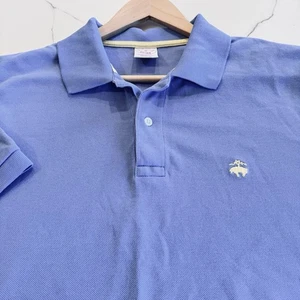 Camisa Polo Brooks Brothers Adulto Mediana Azul Informal 100% Algodón Oveja - Imagen 1 de 8