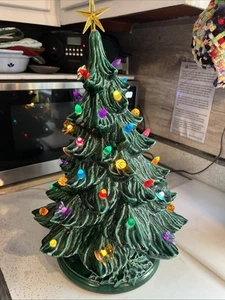 Vintage Ceramic Light Up Christmas Tree 17” X 11” - Picture 1 of 10