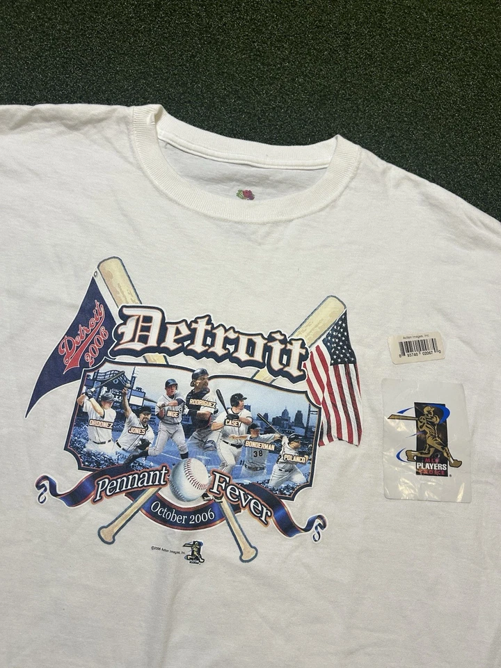 Detroit Tigers Vintage Y2K Pennant Race MLB Baseball Size XL Playoffs T Shirt - Image 1 of 4