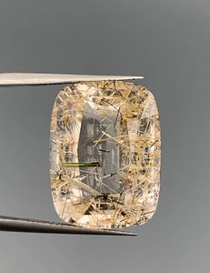 17.20ct rutile marganite with tourmaline  step coushion cut from afghanistan - Picture 1 of 10