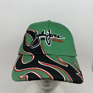 VTG NHRA Hat Cap Men Adjustable Green Black Flames Drag Racing John Force Signed - Picture 1 of 14