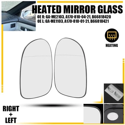 Par de espejos retrovisores térmicos de vidrio lado izquierdo + derecho para Mercedes-Benz CLK55 SLK320 SL600 EO Foto 1 de 4