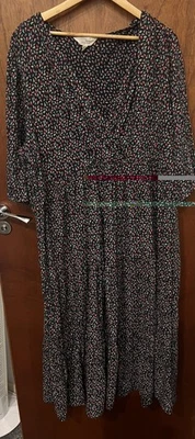 Seasalt Sky Branch Maxi Dress Navy with colourful pattern UK 26-28  - Image 1 of 4