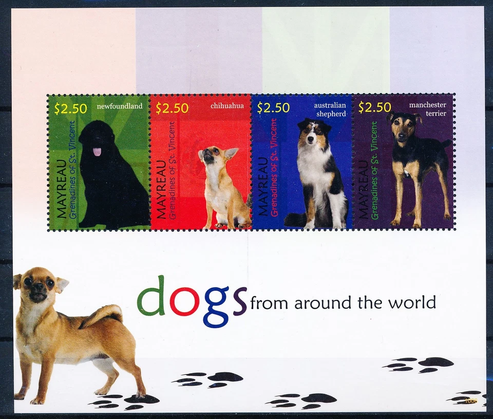LS62191 St Vincent Mayreau pets animals dogs good sheet MNH - Image 1 of 1