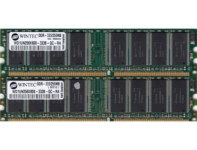 512MB 2x256MB PC-2700 WINTEC DDR-333 RAM MEMORY KIT WD1UN256X808-333B-QC-RA DDR1 - Image 1 of 4