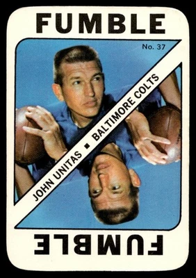 1971 Topps Game Inserts John Unitas Baltimore Colts #37 C23 - Image 1 of 2