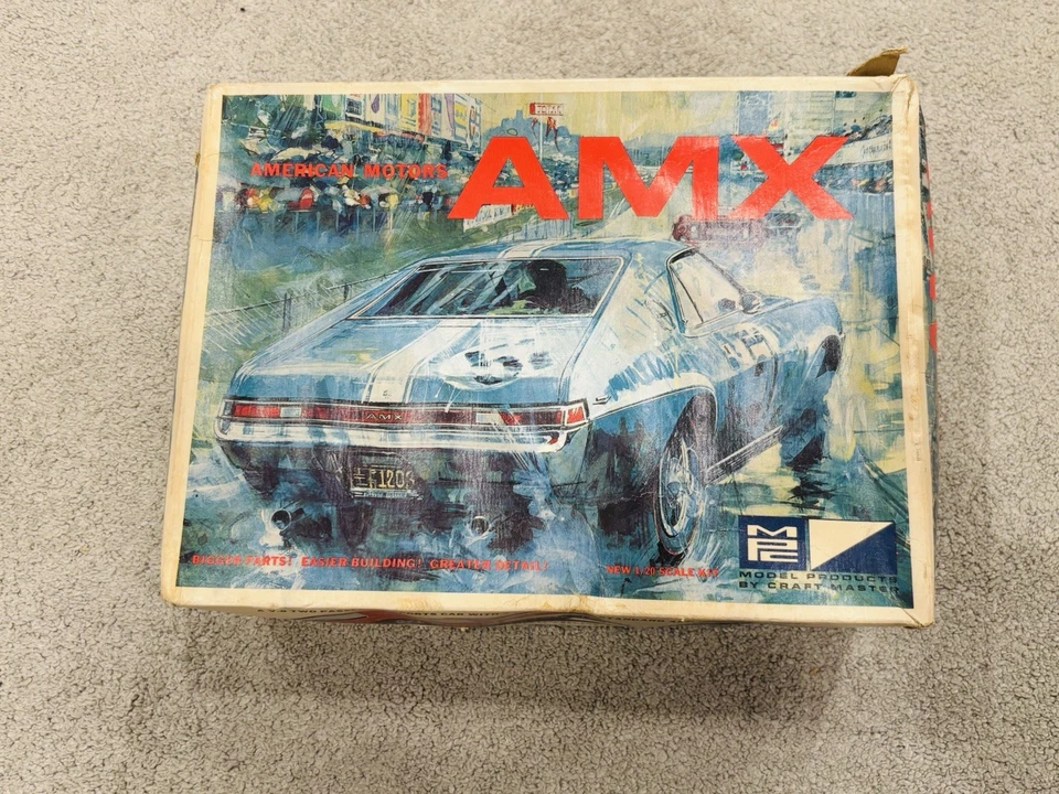 MPC 1968 American Motors "AMX" KIT#2001-350 1/20 Model Kit w/ Sealed Bag AS IS - Image 1 of 4