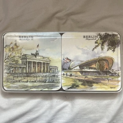 1950s Schuberth Berlin Landmark Coaster Set of 6 Cork Back. Made in West Germany - Image 1 of 3