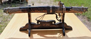 Hua Brand Mini Samurai Dragon Sword Stainless Blade W/ Sheath & Stand 2003 - Picture 1 of 17