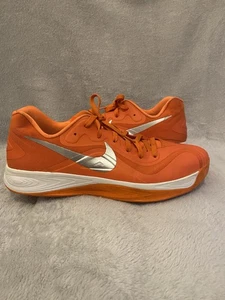 Nike Zoom Hyperfuse Shoes Mens 17 Orange White Silver Basketball Active Sneaker - Picture 1 of 12