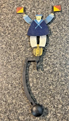 金属平衡 WHIRLY GIG 军用帆船 旗帜 花园艺术 ~ WHIMSICAL — 第 1/4 张图片