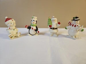Lenox Very Merry Christmas Ornaments Set of 4 Penguin Snowman Bear Santa (READ) - Picture 1 of 16