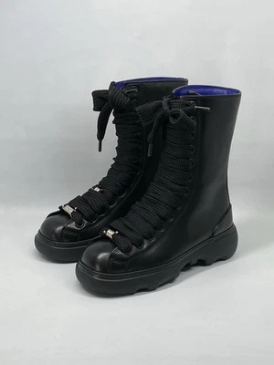 Botas altas de cuero Burberry Ranger talla 37,5 venta al por menor $1090 Foto 1 de 4