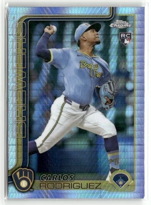 2025 Topps Chrome #201 CARLOS RODRIGUEZ RC ROOKIE PRISM REFRACTOR BREWERS SP - Picture 1 of 2