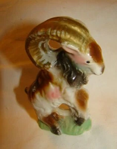 Vtg 1950s MOUNTAIN GOAT Ram Ceramic 3.5" Figurine Made in Japan - Picture 1 of 6