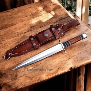 Coltello Pugnale Stuzzicadenti 17" Fatto a Mano D2 Lama Acciaio Vichingo Asger-Spear Stiletto - Foto 1 di 6