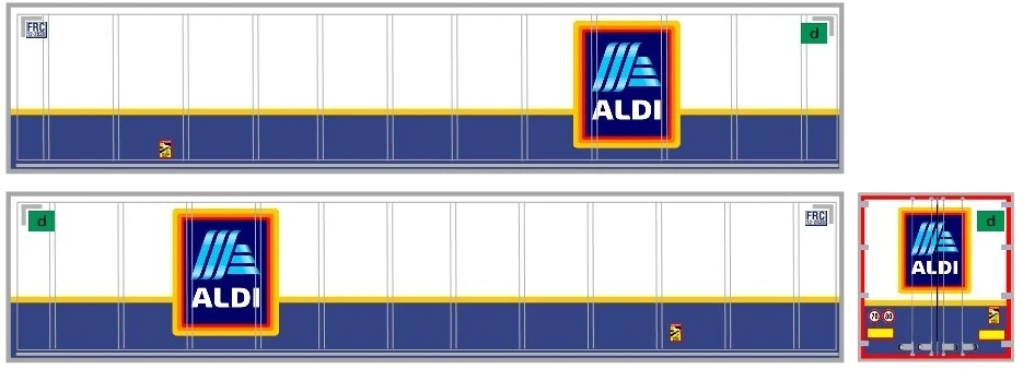 Grafica adesiva "Aldi supermercati"  Lamberet x semirimorchi Herpa 1/87 - Immagine 1 di 1