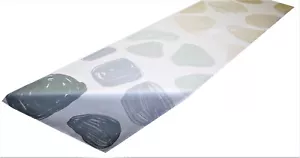 Modern Gray Beige Circle Tablecloth Runner Cotton Spring 130 X 40 Cm - Picture 1 of 1