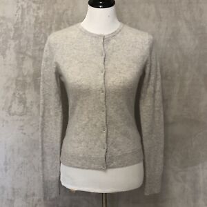 Garnet Hill 100% Cashmere Button Cardigan Sweater Women’s Size Small  S Gray