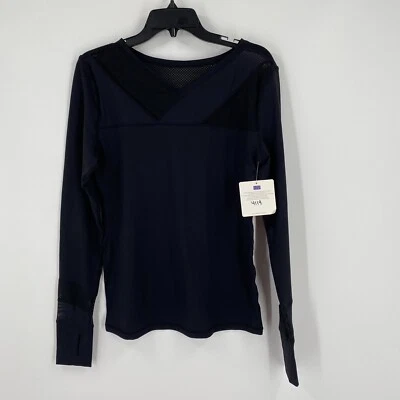 MSP Mujer Cuello Redondo Manga Larga Negro Entrenamiento Top Talla M Foto 1 de 3