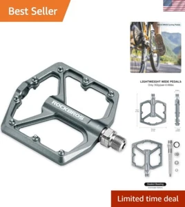 9/16" Sealed Bearing Bike Pedals - Durable Titanium Flat Platform for Cycling - Picture 1 of 9