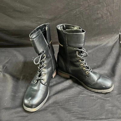Botas femininas de couro preto bambu tamanho 9 - Imagem 1 de 4