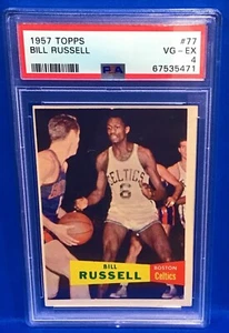 1957 Topps Basketball Bill Russell Rookie Card #77 PSA 4 Celtics NBA HOF - Picture 1 of 2