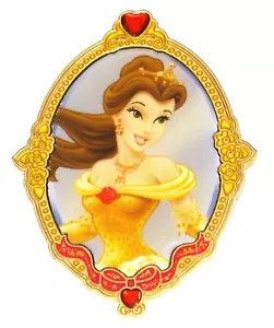 Retired Disney Pin✿Princess Belle Beauty Beast Gold Frame Jewels Cameo Portrait - Picture 1 of 4