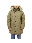 Polo Ralph Lauren Mens N 3B Type Long Down Lined Jacket Coat W Fur Hood   Tan