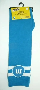 Blue M&M Women's Socks Size 9-11 Bright Colorful Nut Chocolate Easter Candy - Picture 1 of 3