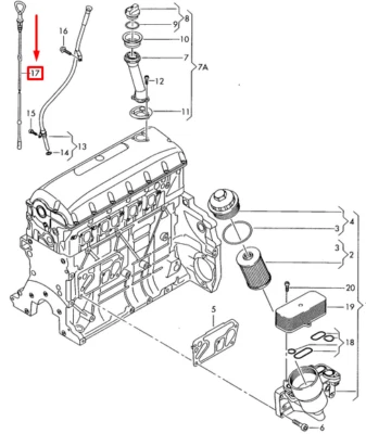 New Volkswagen Touareg 7L Oil Dipstick 070115611Q - Изображение 1 из 4