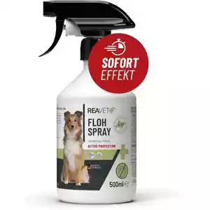 REAVET Flohspray für Katzen Hunde 500ml/ Flohmittel Anti-Floh-Spray Sofortschutz - Bild 1 von 3