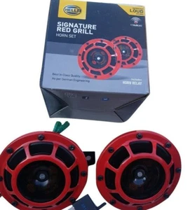 GENUINA HELLA RED PARRILLA FIRMA SUPERTONE DOBLE BOCINA DE COCHE DOBLE 118DB 12V - Imagen 1 de 2