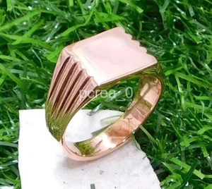 Anillo de sello de cobre puro, anillo de sello cuadrado de cobre para hombre y mujer UJ7 - Imagen 1 de 9
